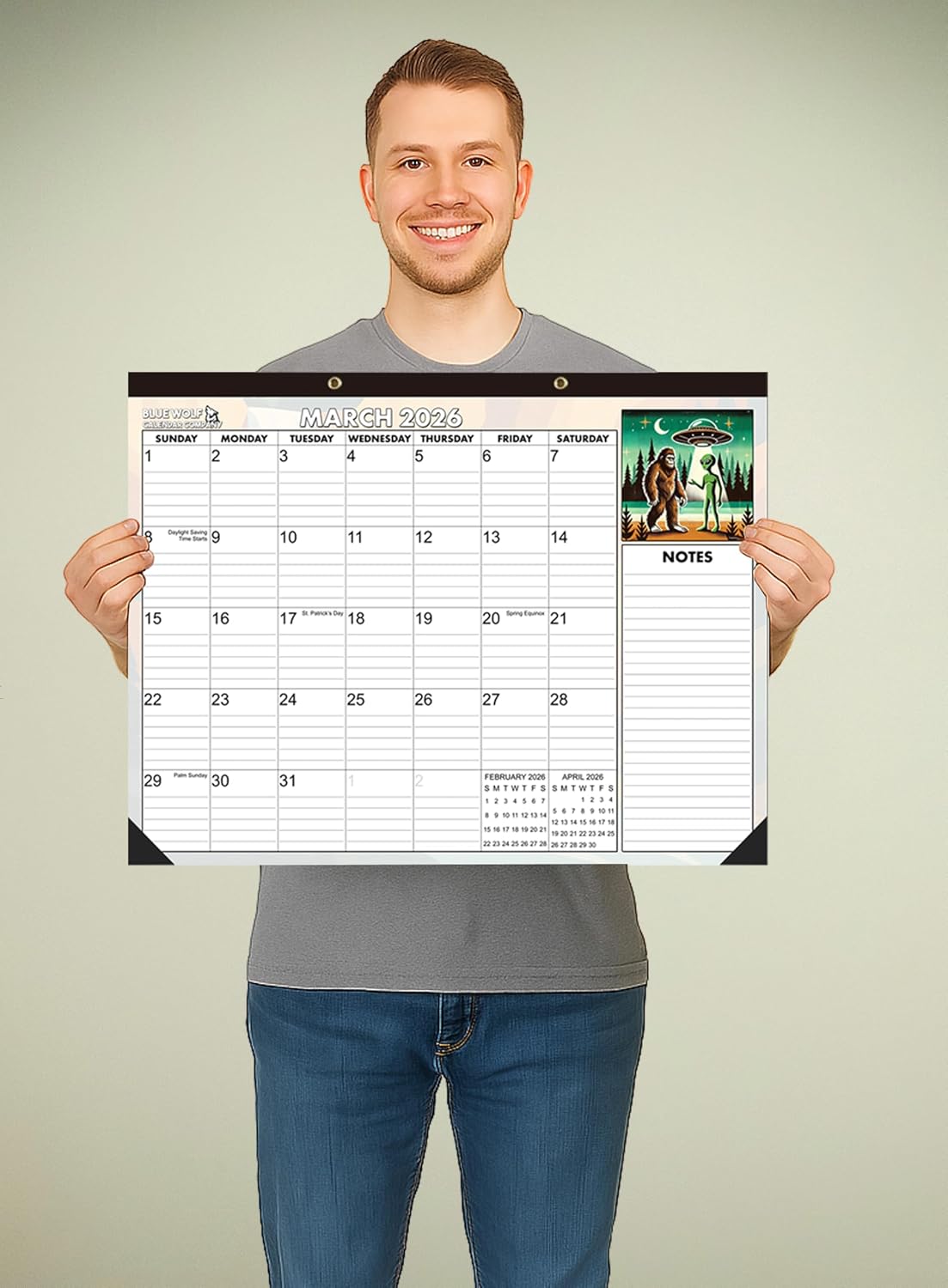 School Year January 2026- June 2027 Monthly Desktop Calendar Large Bigfoot Themed 2026 | 22"x17" | August 2026 - June 2027 | Large Teacher Desk Calendar Desk Calendar Mat Desk Pad
