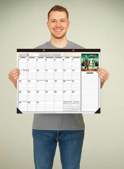School Year January 2026- June 2027 Monthly Desktop Calendar Large Bigfoot Themed 2026 | 22"x17" | August 2026 - June 2027 | Large Teacher Desk Calendar Desk Calendar Mat Desk Pad
