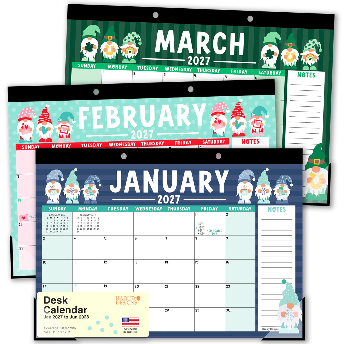 Large Desk Calendar 2026 - Desktop Calendar 2026-2027