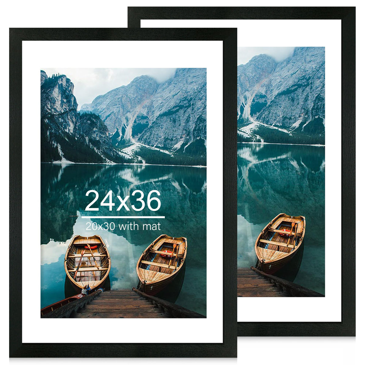 Hongkee 8x11 Picture Frame Set of 2, Real Glass, Rustic Brown Wood Frame