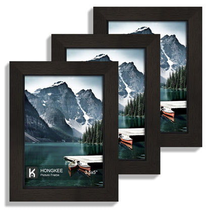 Hongkee 12x12 White Picture Frames Set of 3, Real Glass, Wood Frame,Mat 8x8