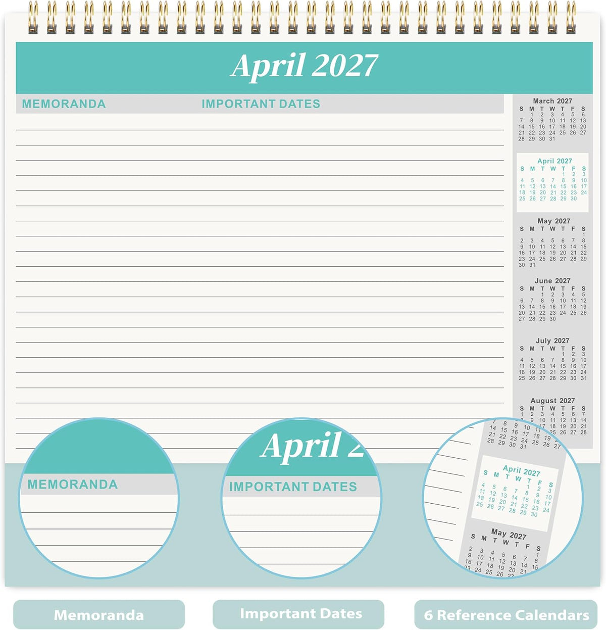 2027 Desk Calendar - Standing Flip Desk Calendar 2027, Jan 2027 - Dec 2027