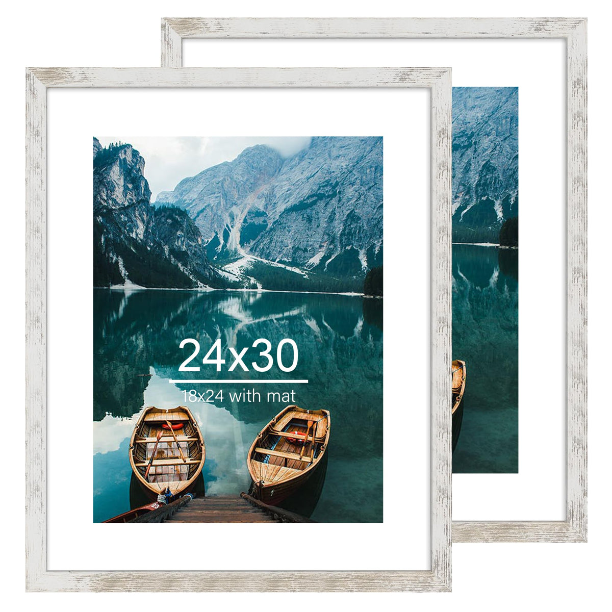 Hongkee 8x11 Picture Frame Set of 2, Real Glass, Rustic Brown Wood Frame