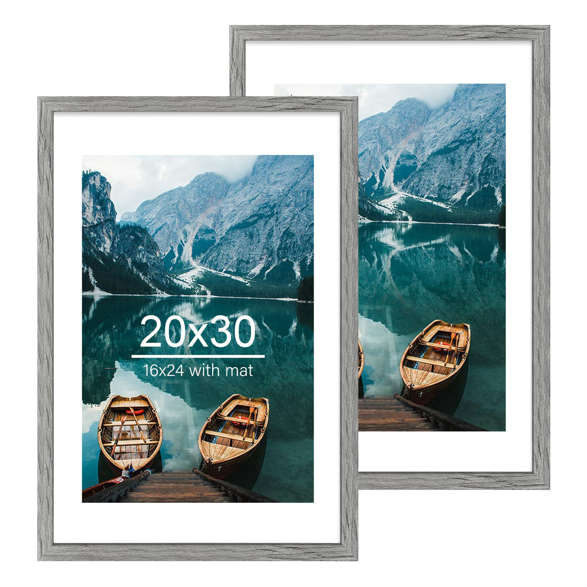 Hongkee 8x11 Picture Frame Set of 2, Real Glass, Rustic Brown Wood Frame