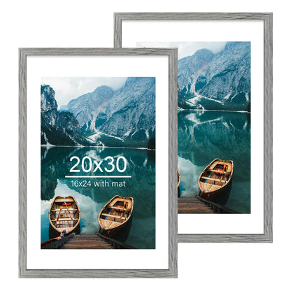 Hongkee 8x11 Picture Frame Set of 2, Real Glass, Rustic Brown Wood Frame