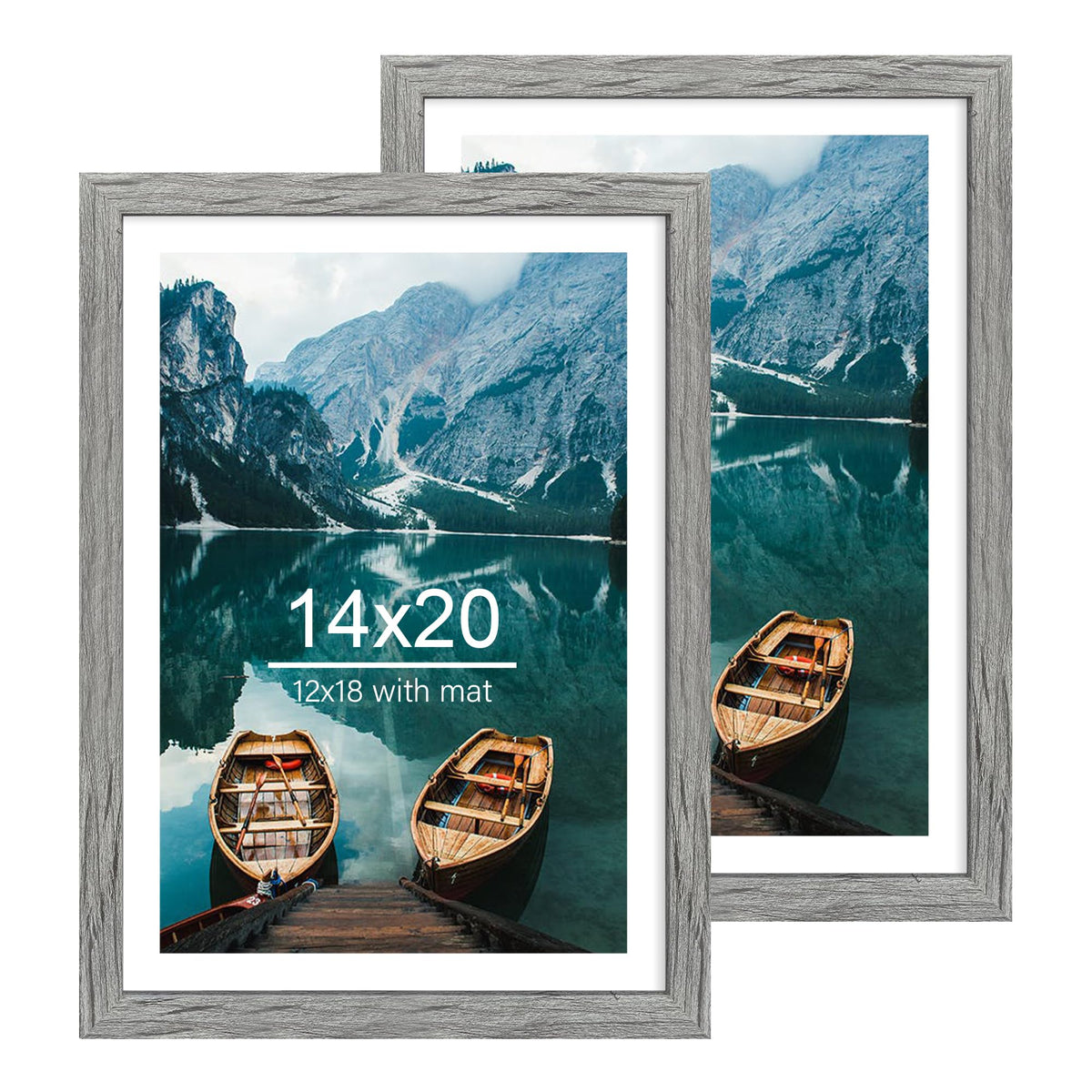 Hongkee 8x11 Picture Frame Set of 2, Real Glass, Rustic Brown Wood Frame