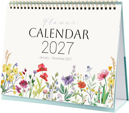 2027 Desk Calendar - Standing Flip Desk Calendar 2027, Jan 2027 - Dec 2027