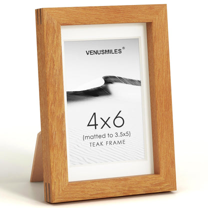 4x6 Picture Frame, USA-Sourced Natural Maple Wood Photo Collage Frame with HD Tempered Glass, Modern Simple 4 x 6 Wooden Frame Matted to 3.5x5, Gallery Wall Frames for Art, Wall or Tabletop Display