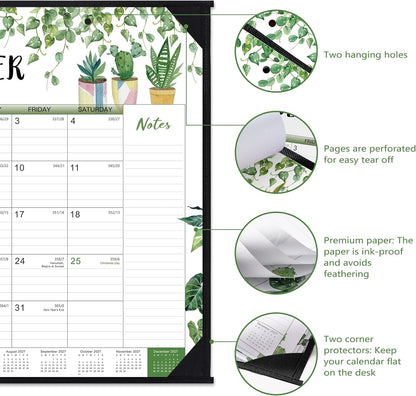 2027 Desk Calendar - Large Desk Calendar 2027 22x17, Jan. 2027 - Dec. 2027, 2027 Large Calendar, 12 Months, Corner Protectors - Plants