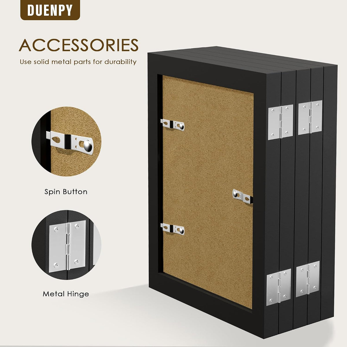 DUENPY 5 Folding 4x6 Accordion Wood Frame Plexiglass Black