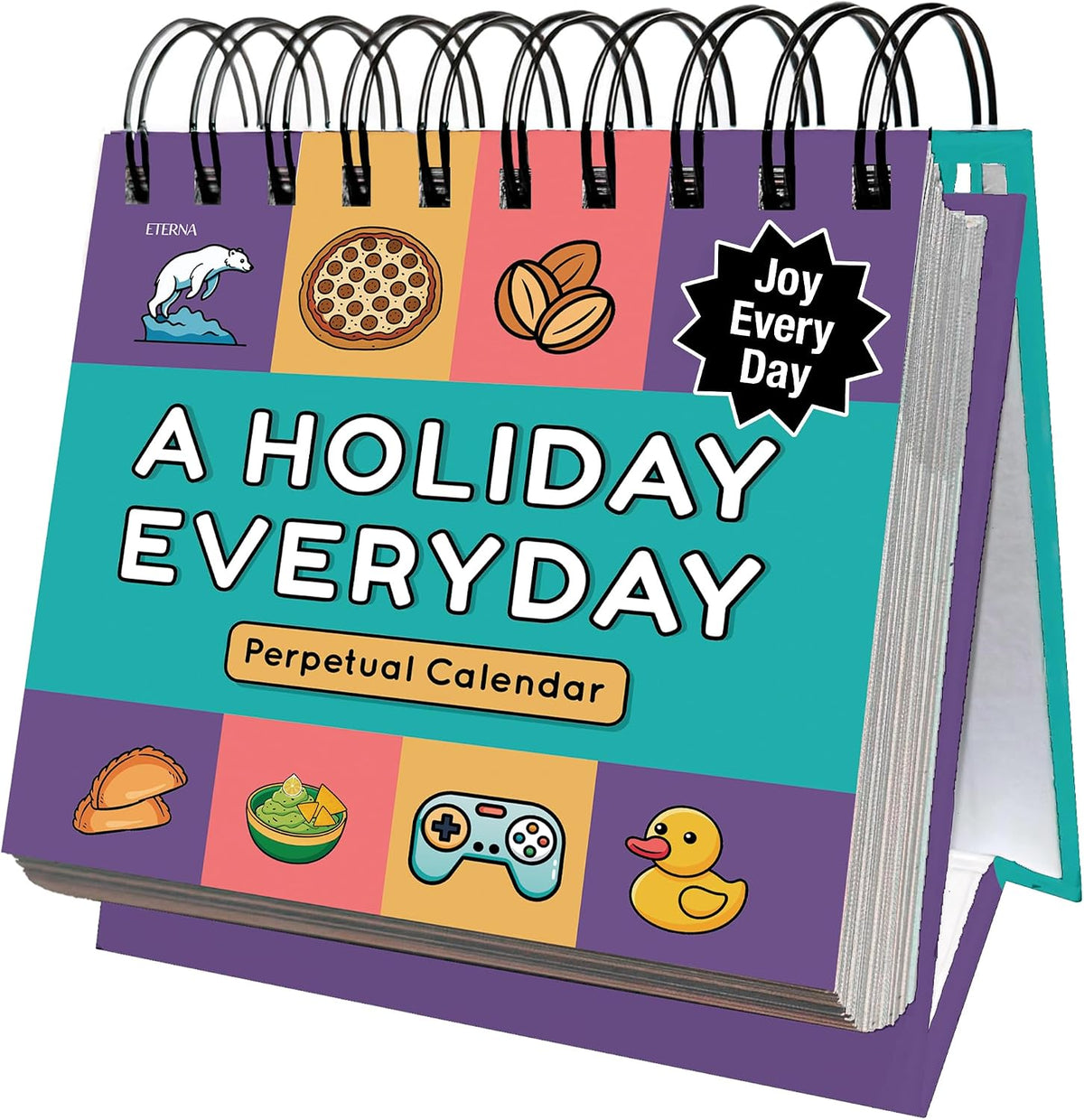 Everyday Is A Holiday Calendar | Funny Perpetual Desktop Calendar With Every Goofy & Silly Holiday For Each Day Of Year, 365 Humorous & Weird Holidays with Custom Illustrations on Every Page