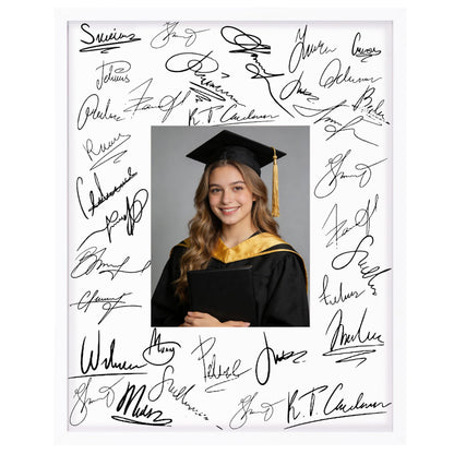 eletecpro 11x14 Signable Picture Frame with Clear Acrylic Cover, Signature Photo Frame with Mat Display 5x7 Photo for Tabletop or Wall, Wedding Guest Book Alternative, Graduation Decoration, Black