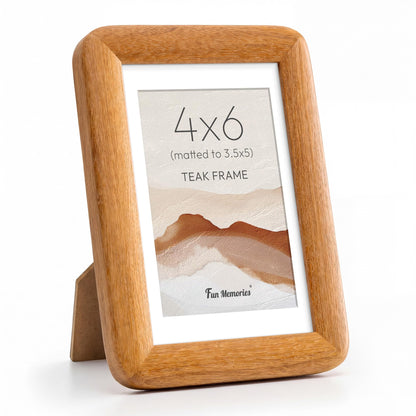 6x6 Picture Frame, USA-Sourced Walnut Wood Photo Frame with Tempered Glass, Handcrafted Rustic Farmhouse Frame for Wall & Tabletop Display, Matted to 4x4