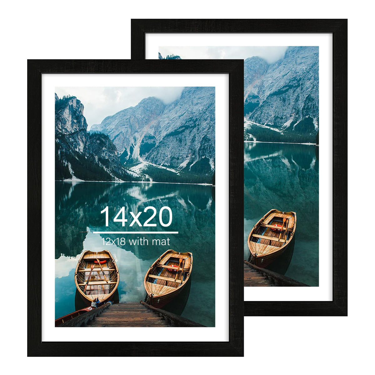 Hongkee 8x11 Picture Frame Set of 2, Real Glass, Rustic Brown Wood Frame