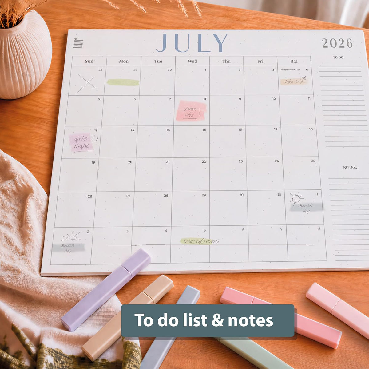 ETERNA GOODS 2026-2027 Flat Desk 18-Month Calendar, Simple Aesthetic Lay Flat Calendar in a Large 22" x 17" Size, Upgrade Your Desktop With a Modern Full Month View Calendar