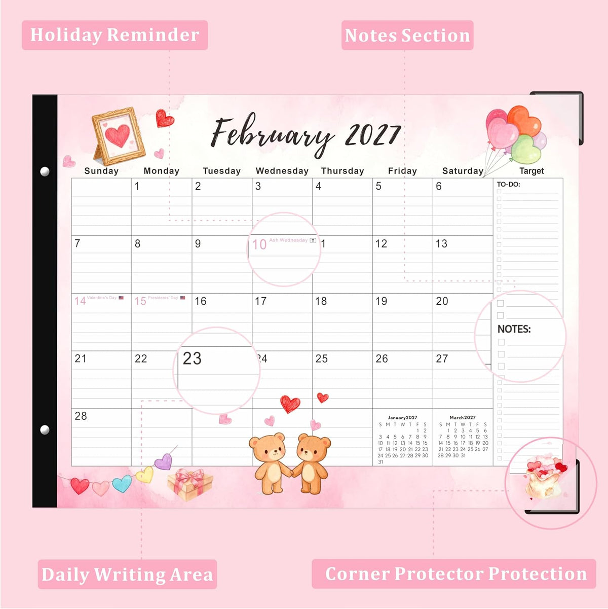 Large Desk Calendar 2026-2027 22x17 Inches,18 Month