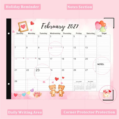 Large Desk Calendar 2026-2027 22x17 Inches,18 Month