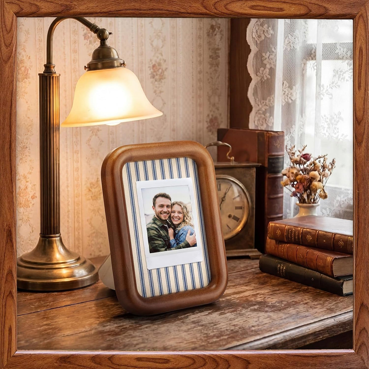 Lineshading 3.5x5 Picture Frame Solid Wood Rustic Farmhouse Wall Mount