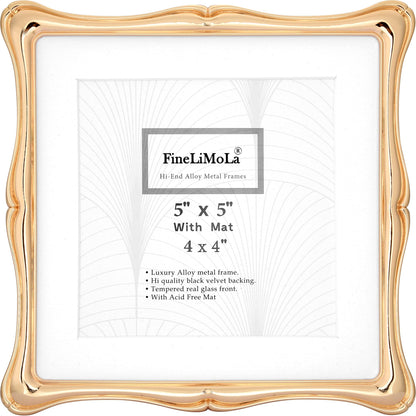Silver 8x10'' Premium Alloy Picture Frame with Acid Free Mat for 5x7'',Luxury Hi-End Photo Frames 5x7'' with Black Velevt Backing for Desktop and Wall Hanging