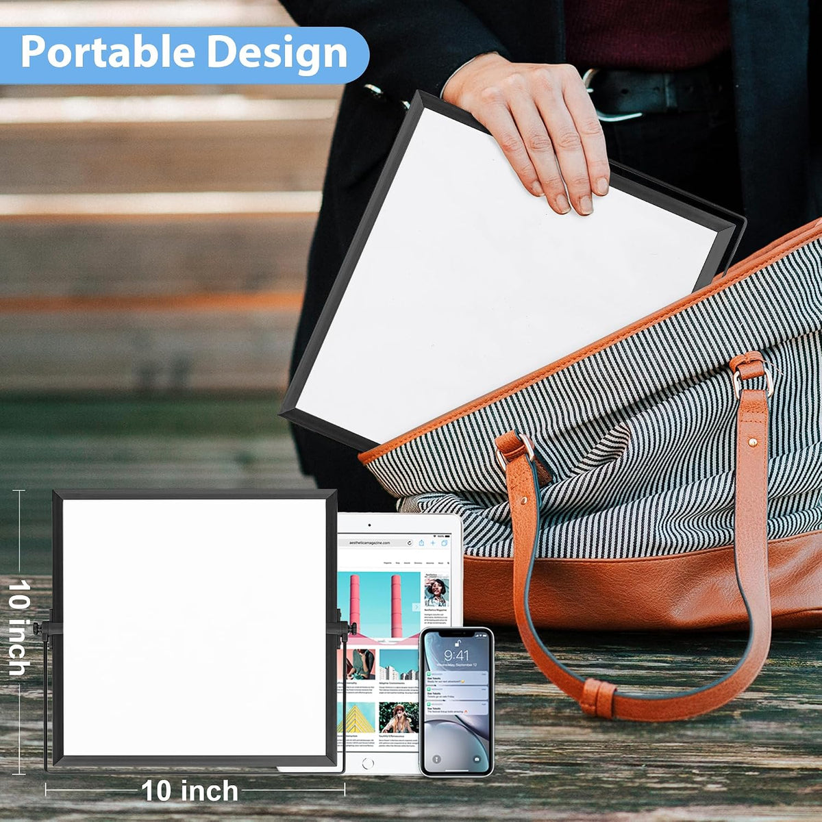 ARCOBIS Small WhiteBoard with Stand 10" X 10"