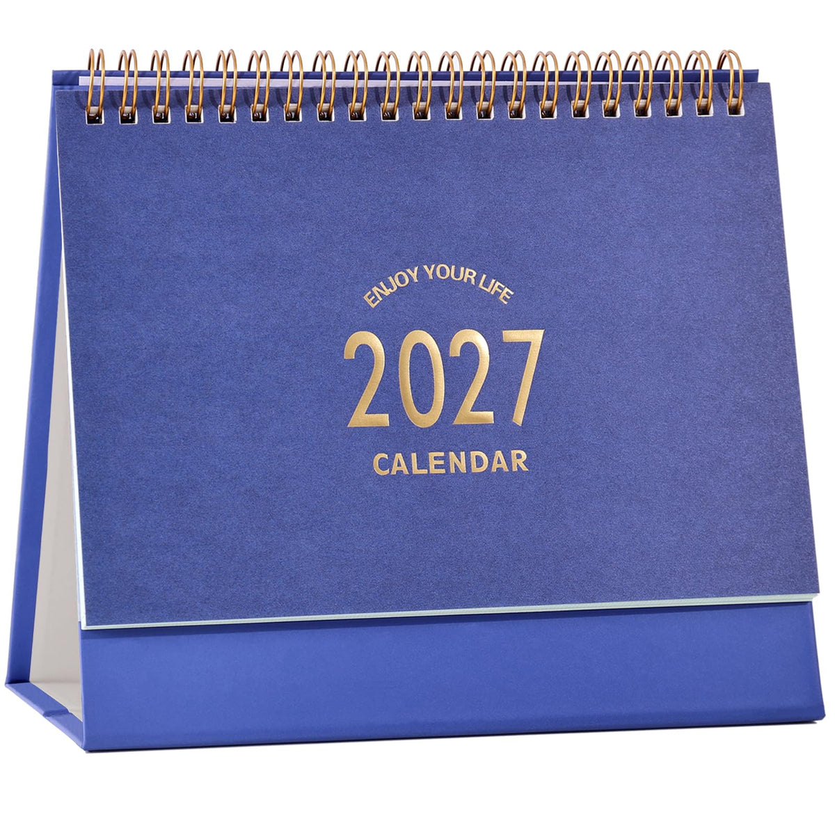 Small Desk Calendar 2027-2028, Standing Flip Desktop Calendar from January 2027 to June 2028 - Metal Ring Twin-Wire Binding Monthly Desktop Calendar for Home Office School (Black)