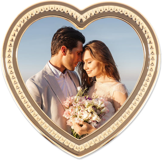 Lawrence Frames Metal Frame, Mini Pyramid, Gold, 4x4 Heart