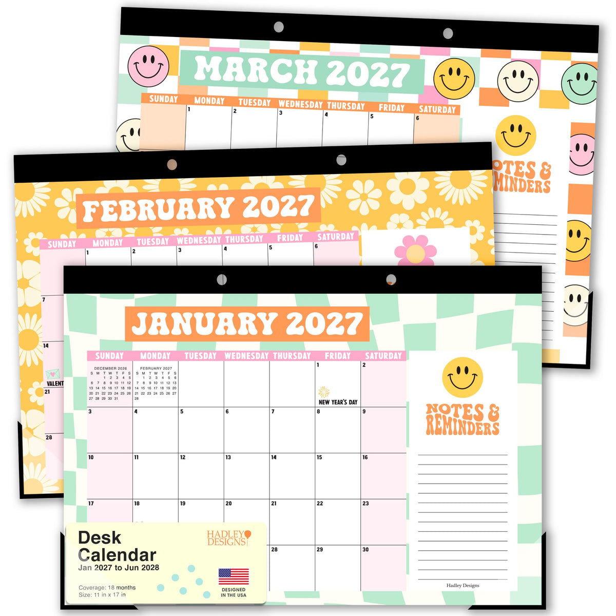 Large Desk Calendar 2026 - Desktop Calendar 2026-2027