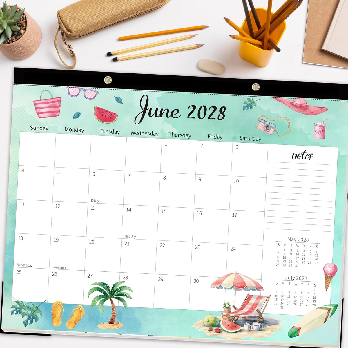 GuassLee Large Desk Calendar 2027-2028, 18 Months, 22" x 17"