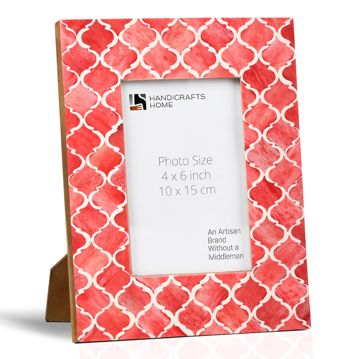Handicrafts Home Handmade Bone Inlay 5x7 Red Picture Frame Modern HomeDecor