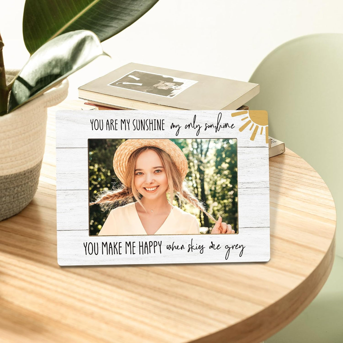You Are My Sunshine Picture Frame, You Are My Sunshine Gifts, Motivational Gifts for Kids Women Men Photo Frame 4x6, Family Baby Girl Boy Wooden Photo Picture Frames for Desk Tabletop Decor