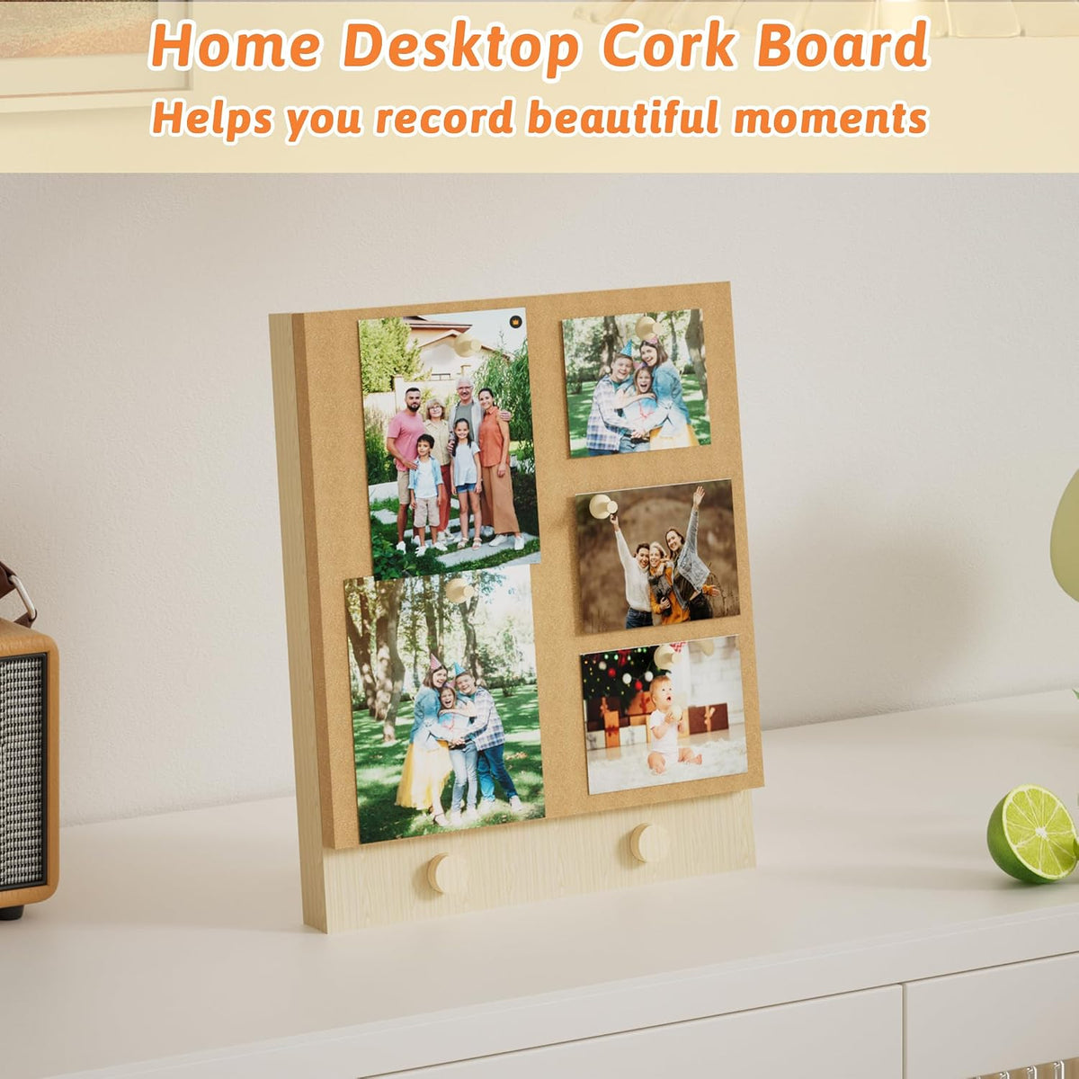 Trycooling Wood Frame Bulletin Board, Cork Board, Wood, Small