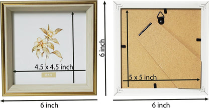 5x5 Blue Beige Square Picture Frame, 5x5 Resin Photo Frame, Wall and Desktop Display Picture Frame, Plexiglass