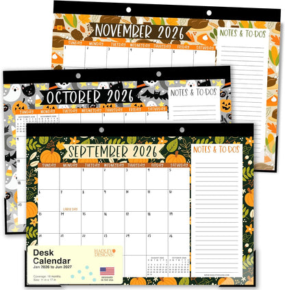 Large Desk Calendar 2026 - Desktop Calendar 2026-2027