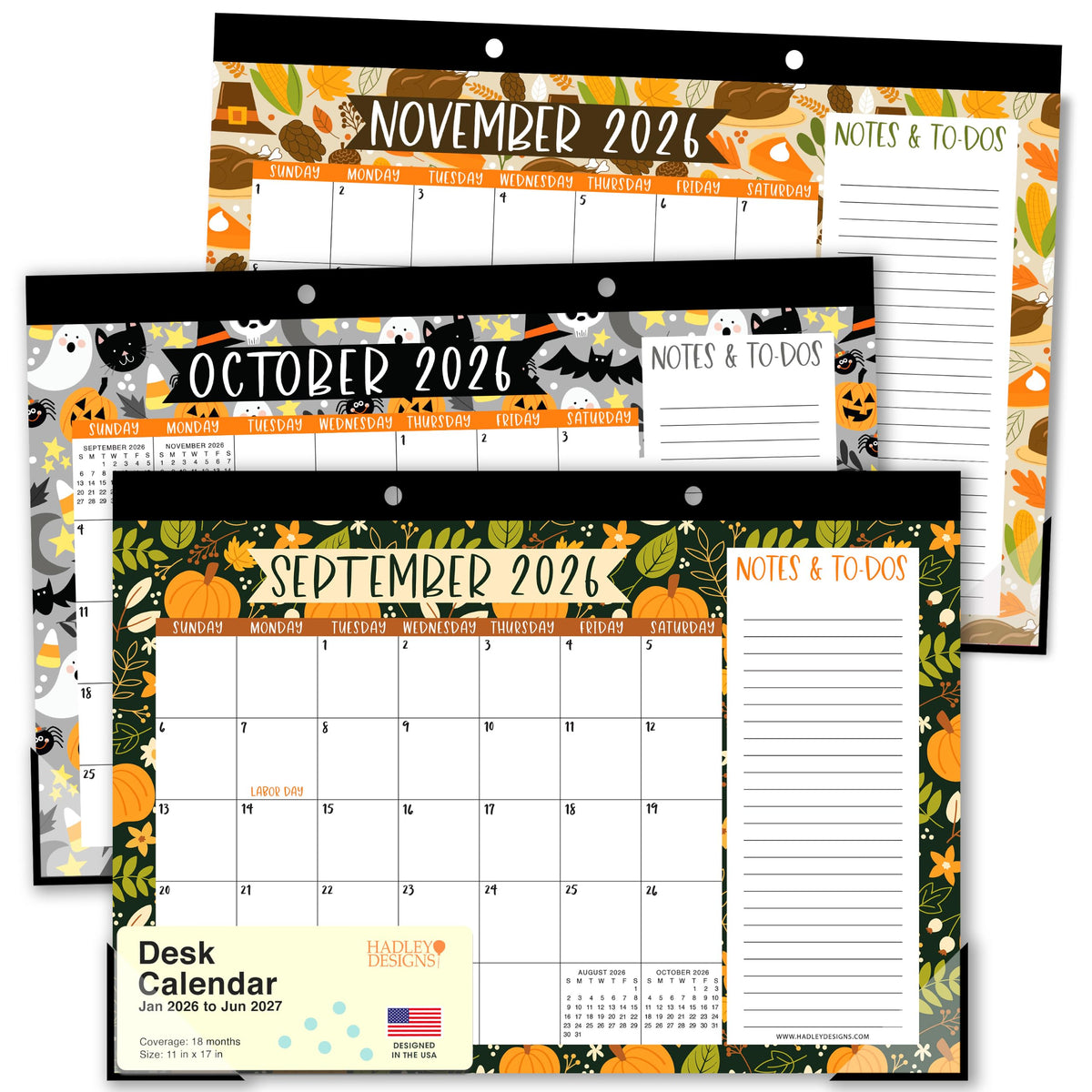 Large Desk Calendar 2026 - Desktop Calendar 2026-2027