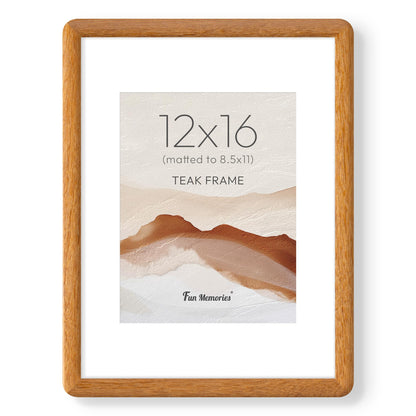 6x6 Picture Frame, USA-Sourced Walnut Wood Photo Frame with Tempered Glass, Handcrafted Rustic Farmhouse Frame for Wall & Tabletop Display, Matted to 4x4