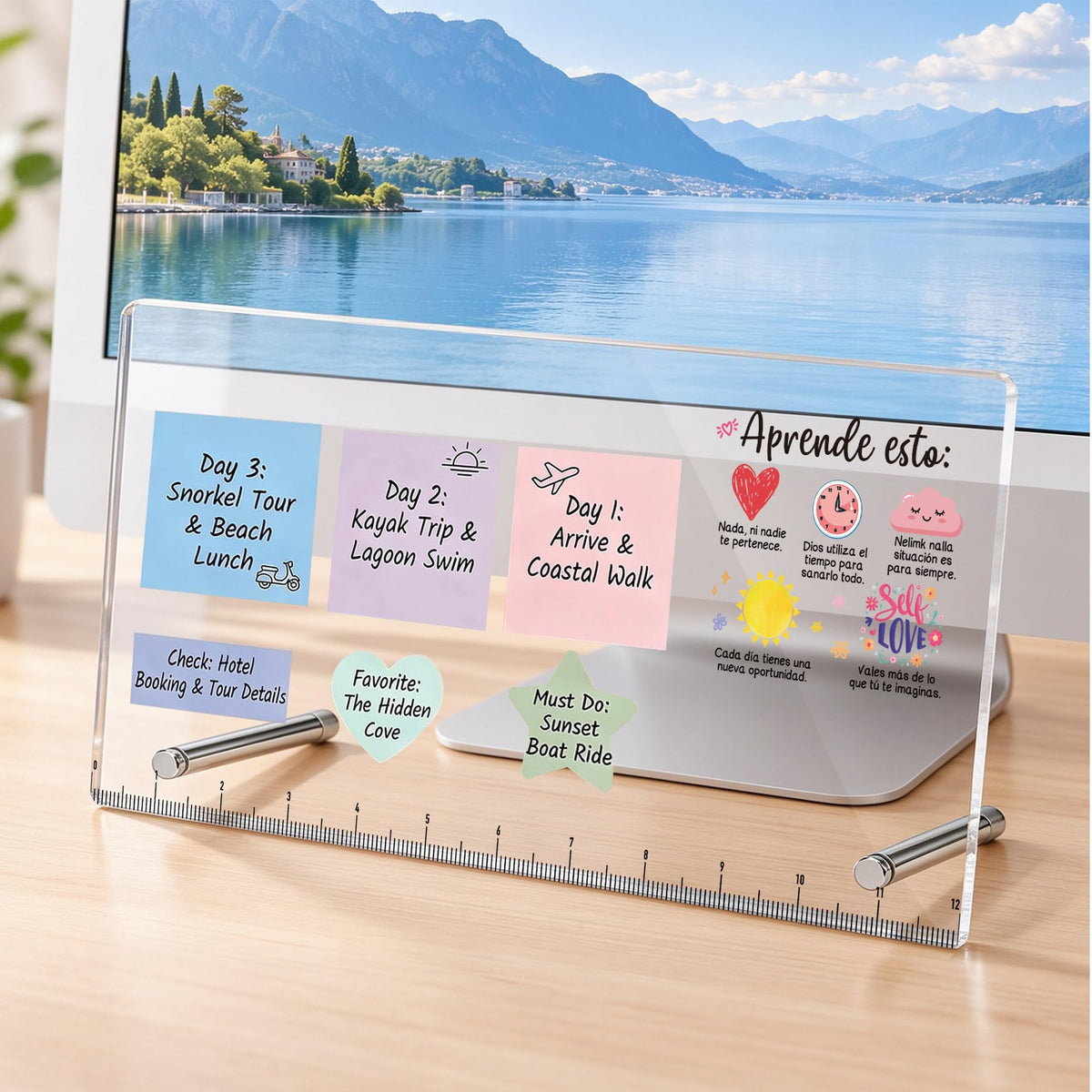 Monitor Memo Board Be The Sunshine Inspirational Acrylic Desk Note Holder