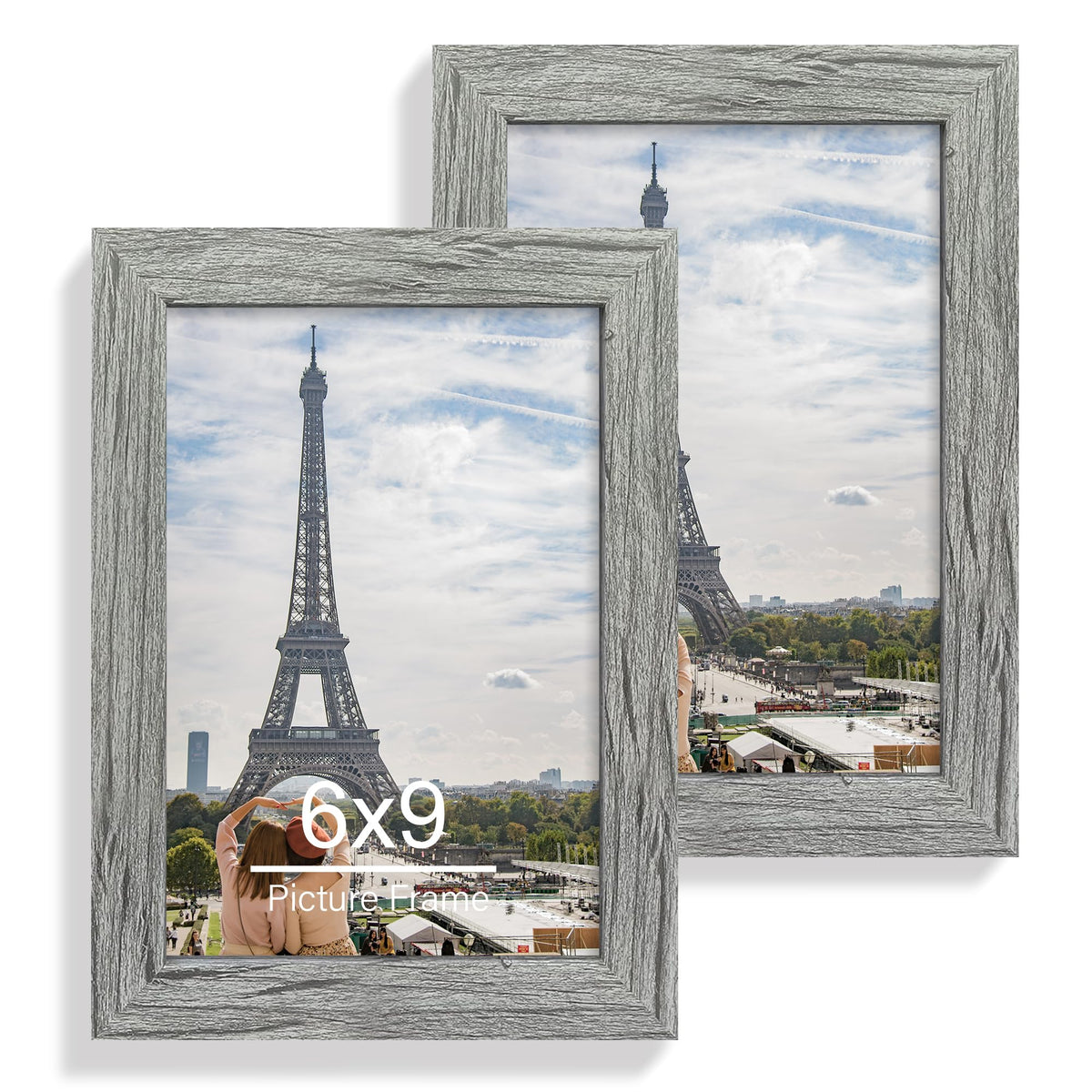 Hongkee 8x11 Picture Frame Set of 2, Real Glass, Rustic Brown Wood Frame