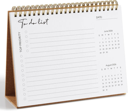 Small Desk Calendar 2026-2027, Jokotha Standing Flip Calendar, July 2026 to December 2027, 18 Month Desktop Calendar with Stickers & Floral Design, 8"x6"