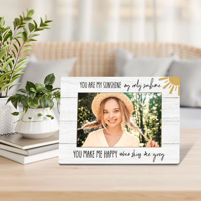 You Are My Sunshine Picture Frame, You Are My Sunshine Gifts, Motivational Gifts for Kids Women Men Photo Frame 4x6, Family Baby Girl Boy Wooden Photo Picture Frames for Desk Tabletop Decor