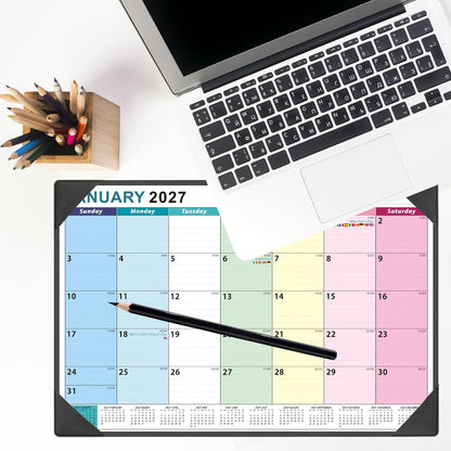 Large Desk Calendar 2027-2028 17'' X 22'' with Desktop Mat18 Months