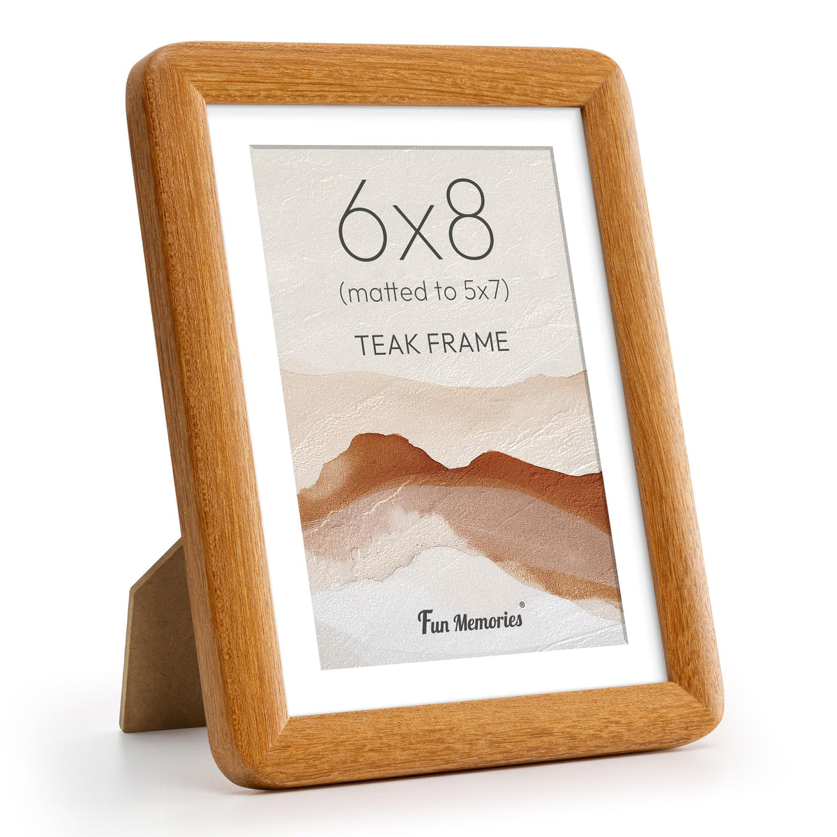 6x6 Picture Frame, USA-Sourced Walnut Wood Photo Frame with Tempered Glass, Handcrafted Rustic Farmhouse Frame for Wall & Tabletop Display, Matted to 4x4
