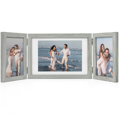 Afuly 3 Picture Frame 4x6 Black 5x7 Collage Triple Photo Frames for Desk