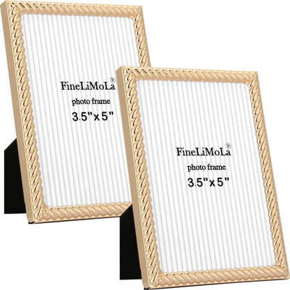 5x7'' Silver Rope Design Metal Picture Frames with Hi Quality Velvet Backing and Real Glass Front,Silver Photo Frame 7x5'' for Desktop Display Or Wall Hanging