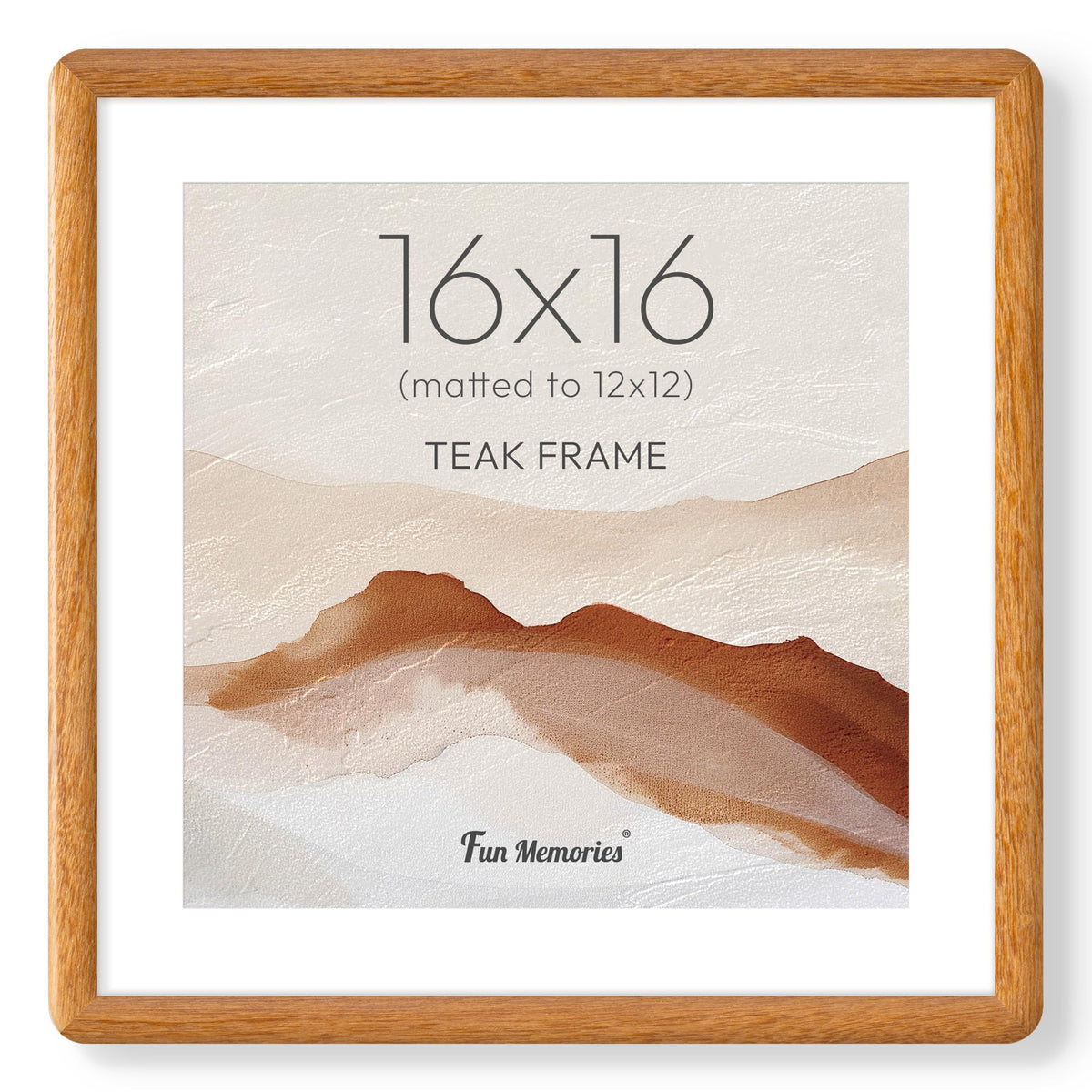 6x6 Picture Frame, USA-Sourced Walnut Wood Photo Frame with Tempered Glass, Handcrafted Rustic Farmhouse Frame for Wall & Tabletop Display, Matted to 4x4