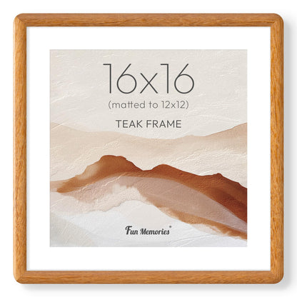 6x6 Picture Frame, USA-Sourced Walnut Wood Photo Frame with Tempered Glass, Handcrafted Rustic Farmhouse Frame for Wall & Tabletop Display, Matted to 4x4