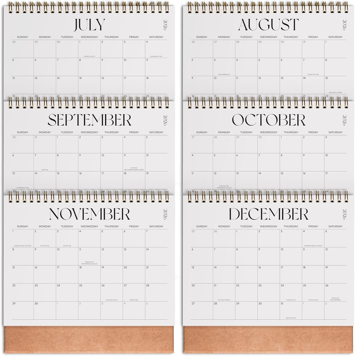 Small Desk Calendar 2026-2027, Jokotha Standing Flip Calendar, July 2026 to December 2027, 18 Month Desktop Calendar with Stickers & Minimalist Design, 8"x6"