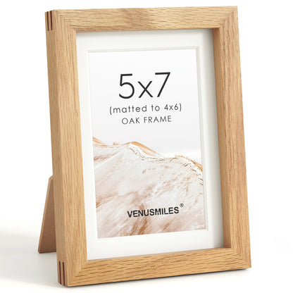 4x6 Picture Frame, USA-Sourced Natural Maple Wood Photo Collage Frame with HD Tempered Glass, Modern Simple 4 x 6 Wooden Frame Matted to 3.5x5, Gallery Wall Frames for Art, Wall or Tabletop Display