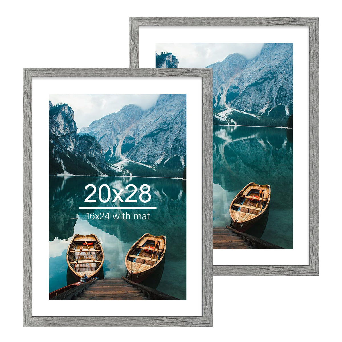 Hongkee 8x11 Picture Frame Set of 2, Real Glass, Rustic Brown Wood Frame