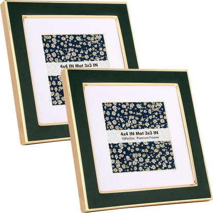 YiPinYin 5x7''Jasper Green Enamel Picture Frames with Gold-Plated Metal Frame Design,HD-Real Glass & Velvet Back,for Countertop,Tabletop Display,Bookshelf,Wall Décor
