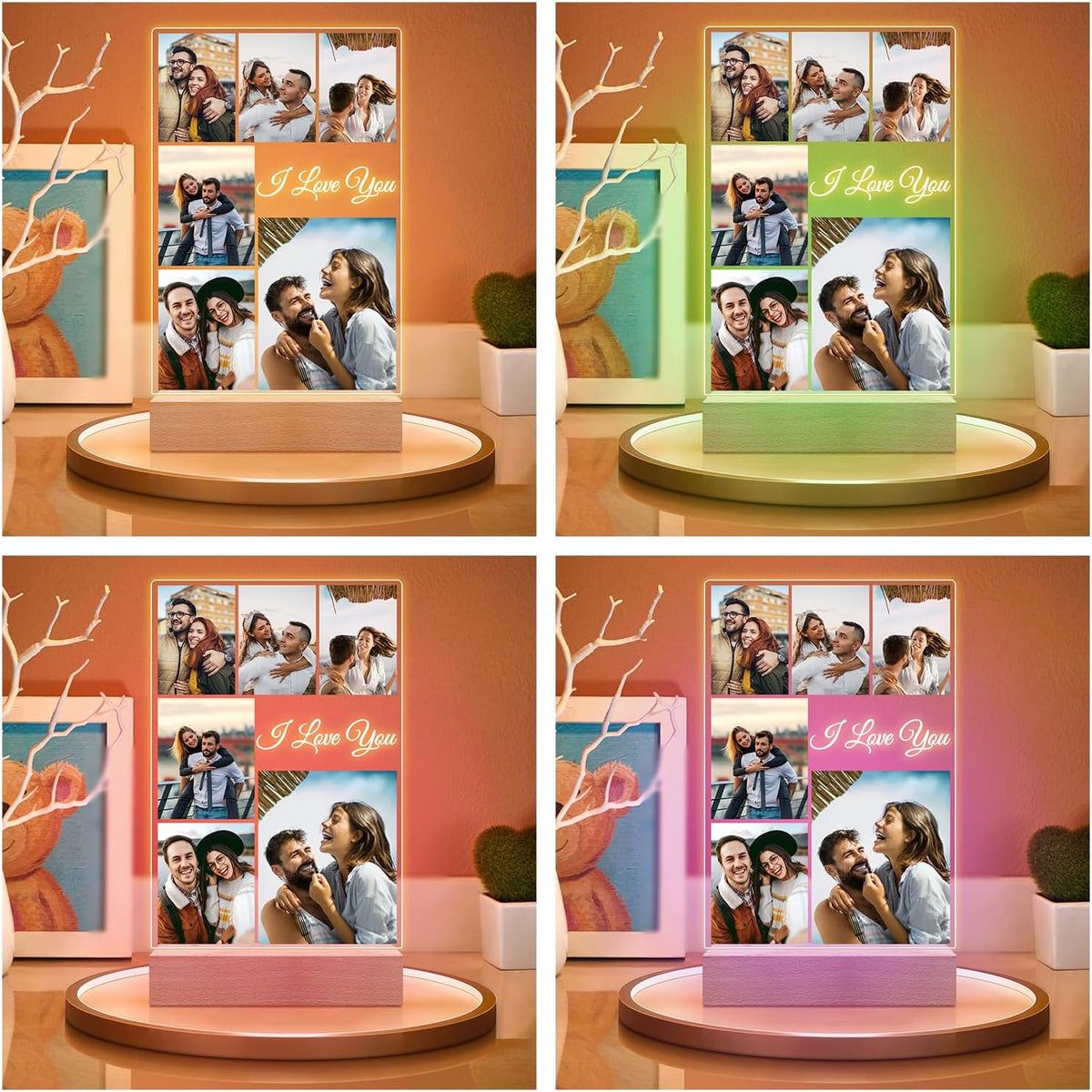 KoxSmar Custom Picture Frame, Personalized Photo Frame, Customized Picture Frames, Personalized Anniversary Birthday Gifts for Women Men Her Him Girlfriend Boyfriend Wife Husband Couple